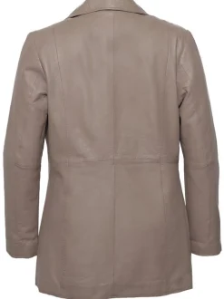 Maze Damen Leder Blazer in braun