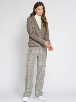 Maze Damen Lederblazer in taupe