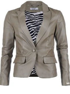 Maze Damen Lederblazer in taupe