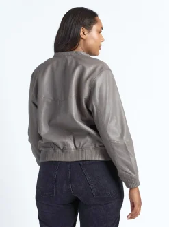 Maze Damen Lederblouson in blau