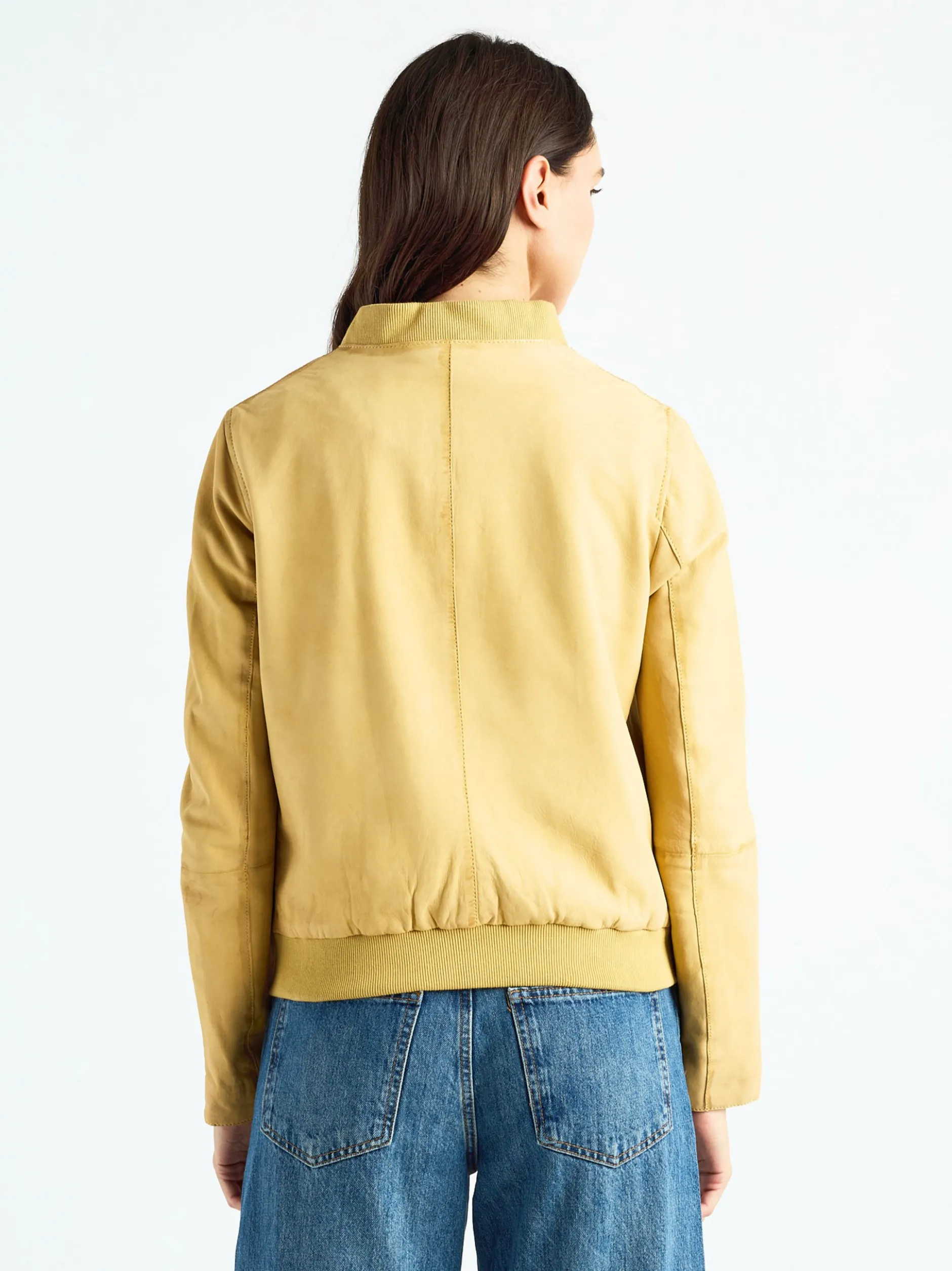 Maze Damen Lederblouson in gelb