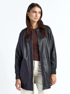 Maze Damen Lederblouson in schwarz
