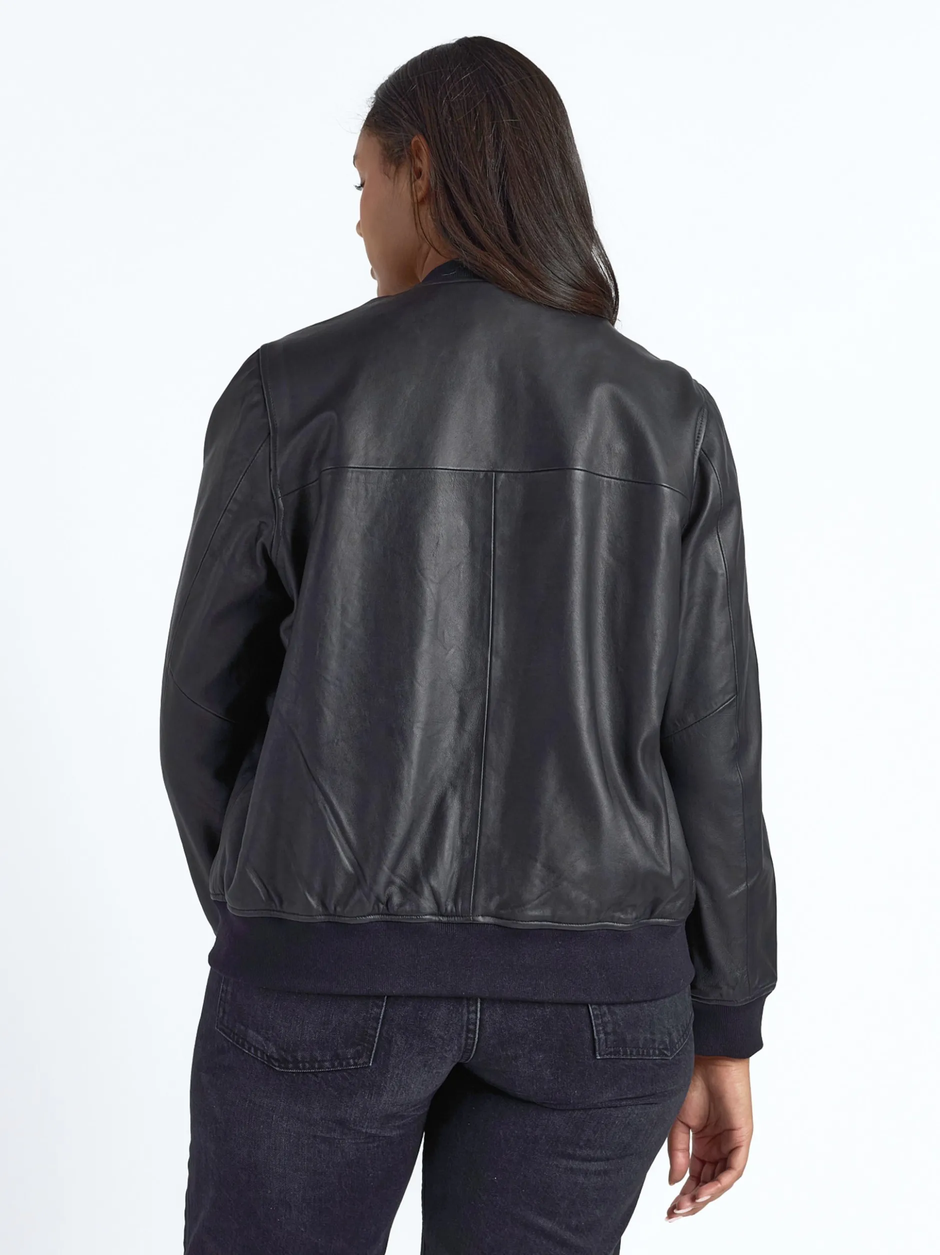 Maze Damen Lederblouson in schwarz