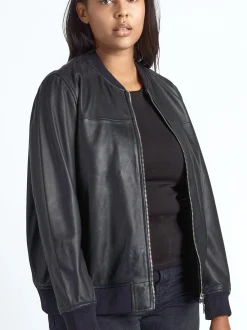 Maze Damen Lederblouson in schwarz