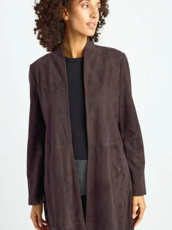 Maze Damen Ledercardigan in braun