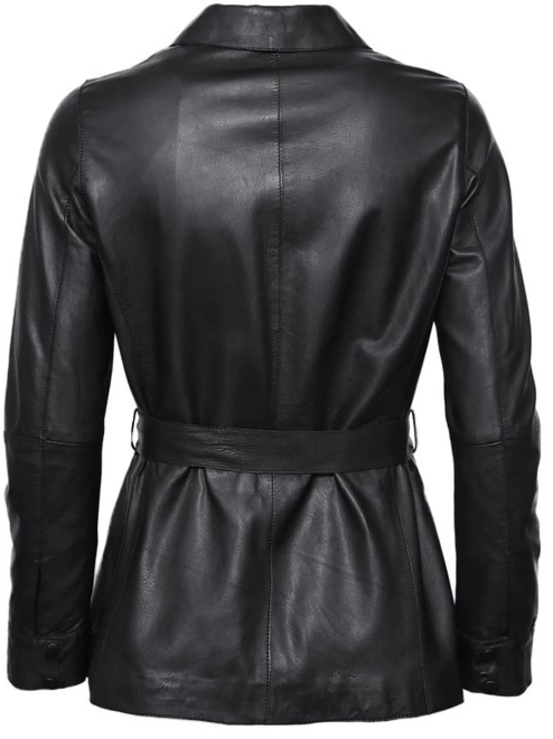 Maze Damen Lederhemd in schwarz