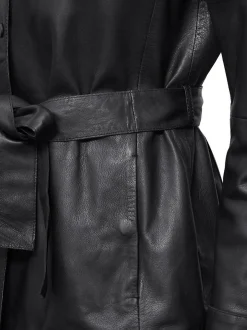 Maze Damen Lederhemd in schwarz