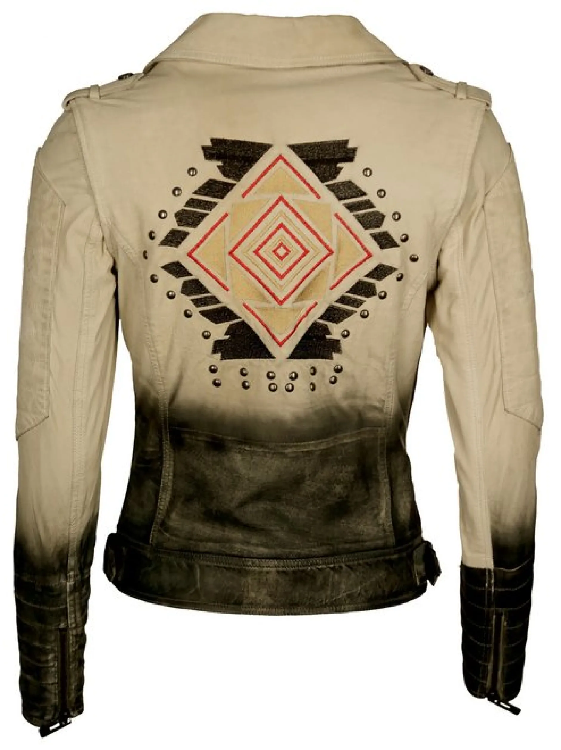 Maze Damen Lederjacke in beige