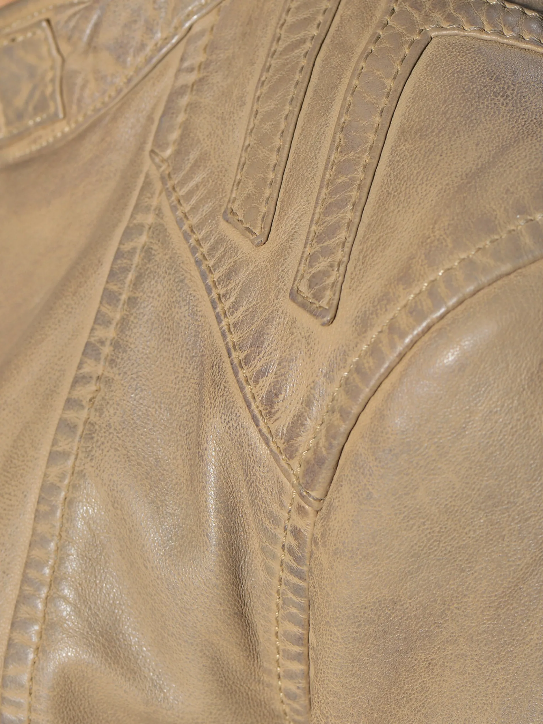 Maze Damen Lederjacke in beige