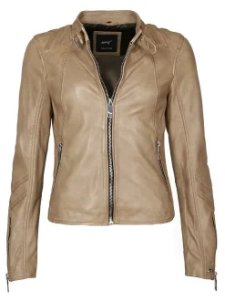 Maze Damen Lederjacke in beige