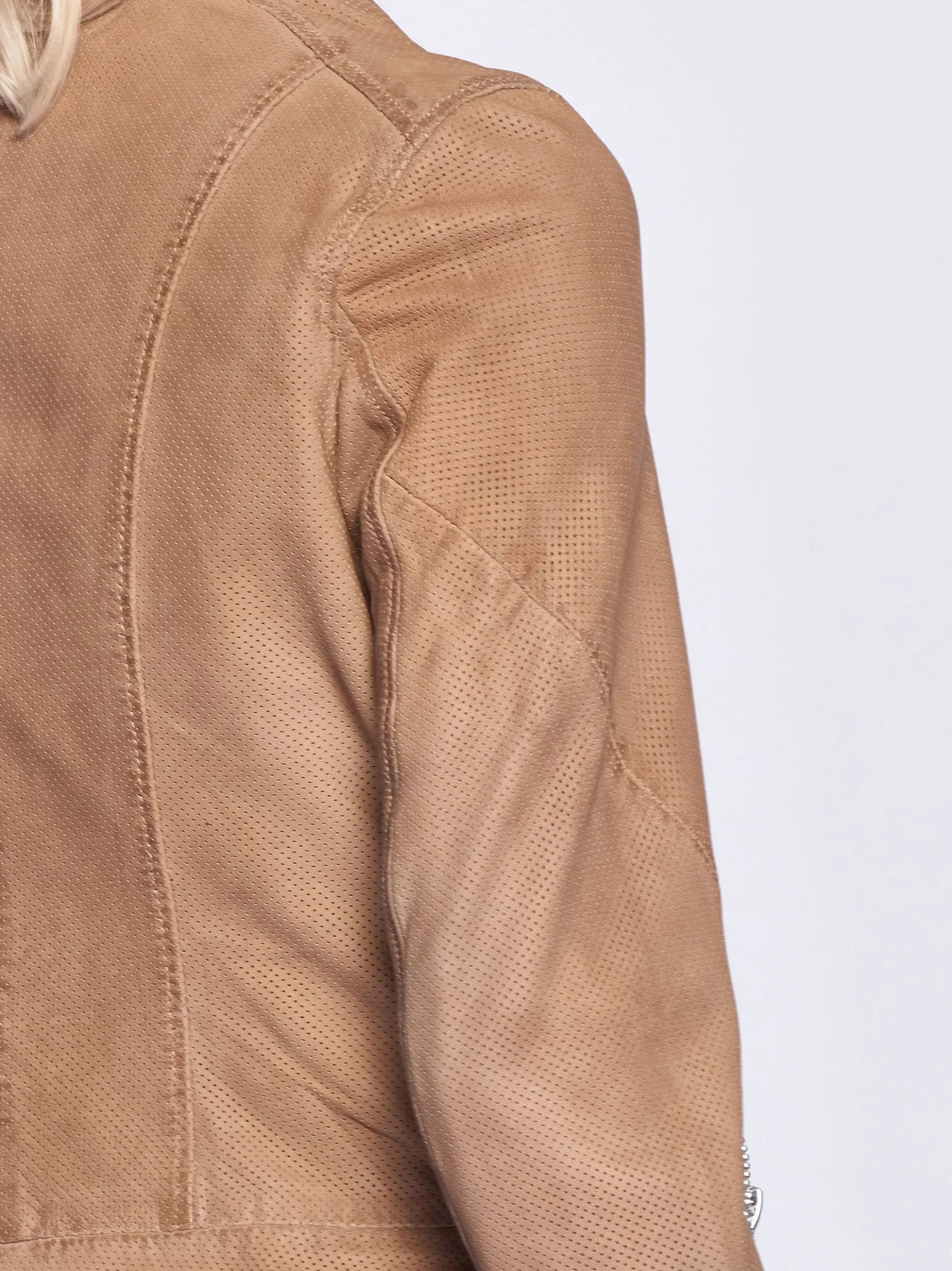 Maze Damen Lederjacke in beige