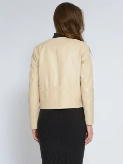 Maze Damen Lederjacke in beige