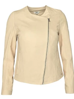 Maze Damen Lederjacke in beige