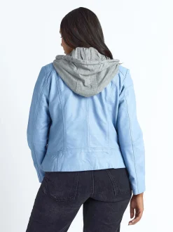 Maze Damen Lederjacke in blau