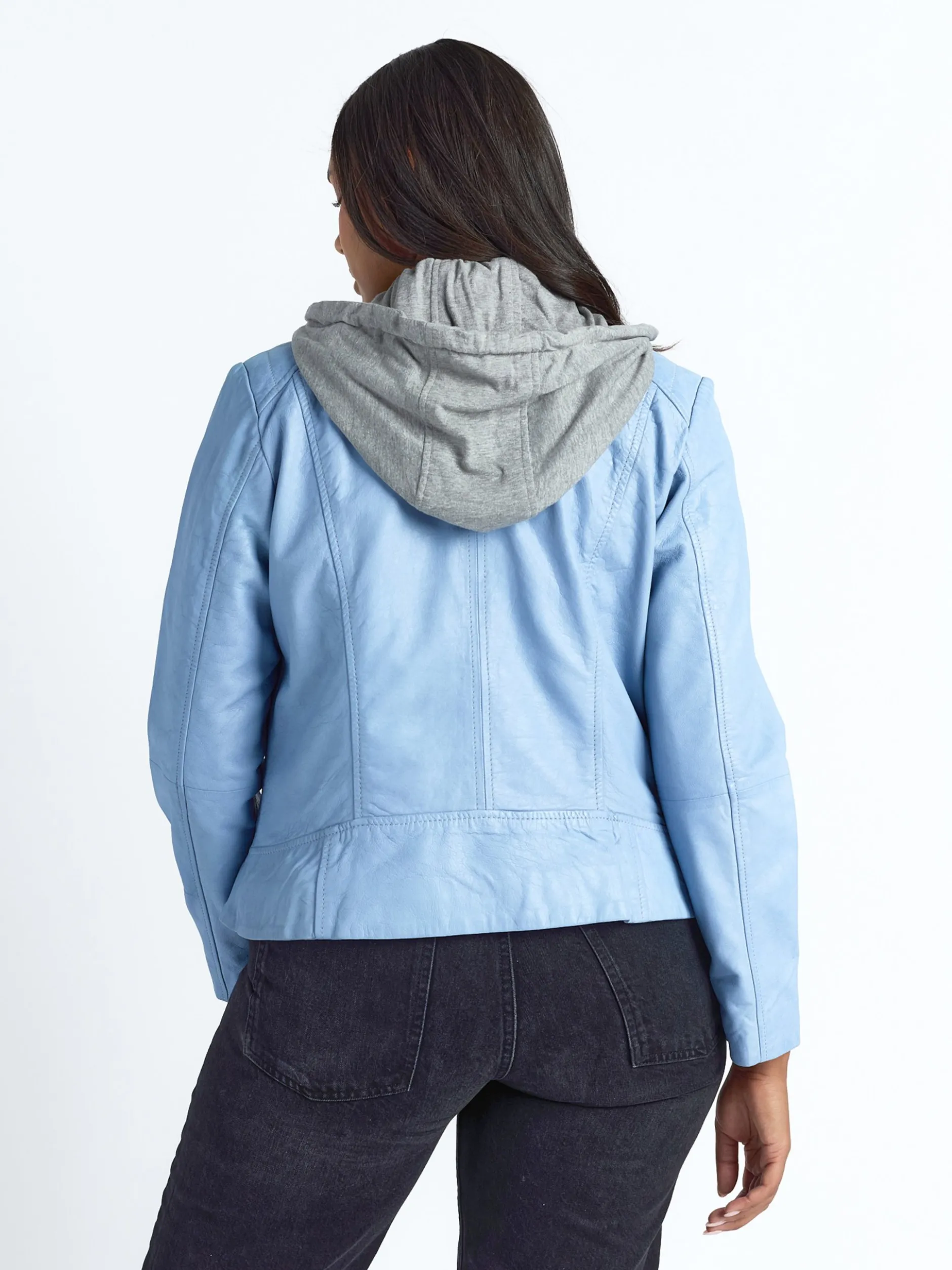 Maze Damen Lederjacke in blau