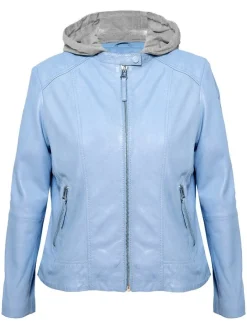 Maze Damen Lederjacke in blau