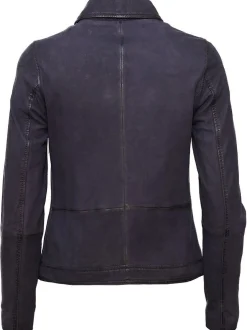 Maze Damen Lederjacke in blau