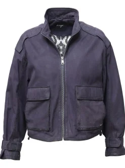Maze Damen Lederjacke in blau