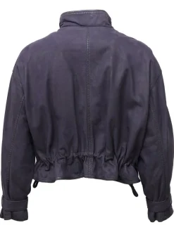 Maze Damen Lederjacke in blau