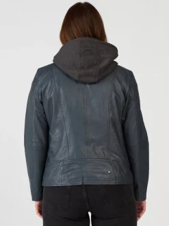 Maze Damen Lederjacke in blau