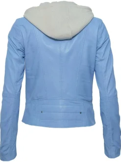 Maze Damen Lederjacke in blau