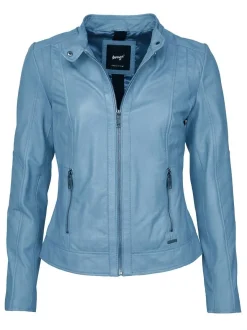 Maze Damen Lederjacke in blau