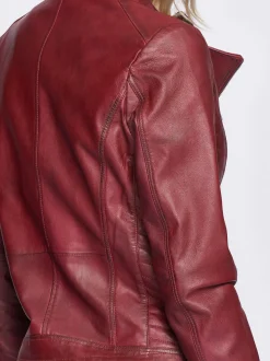 Maze Damen Lederjacke in bordeaux