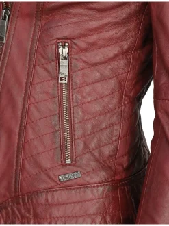 Maze Damen Lederjacke in bordeaux