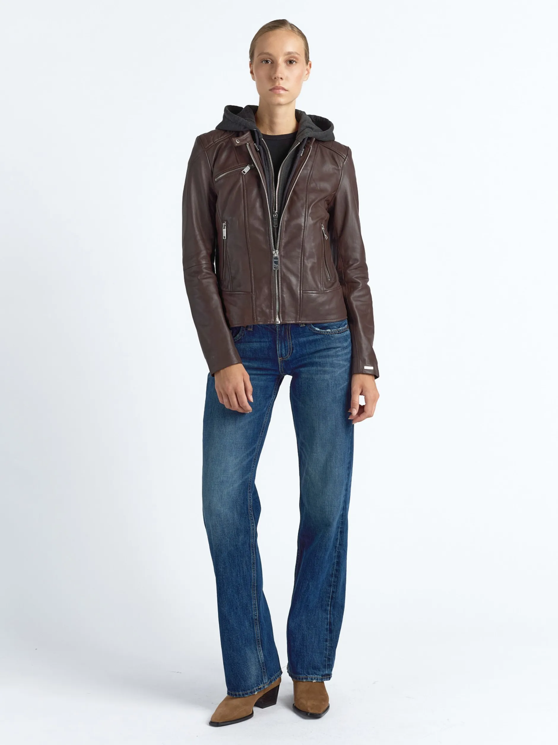 Maze Damen Lederjacke in braun