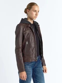 Maze Damen Lederjacke in braun