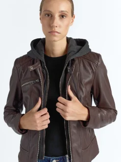 Maze Damen Lederjacke in braun
