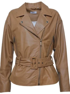 Maze Damen Lederjacke in camel