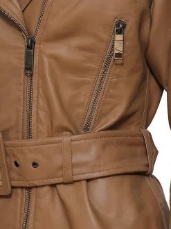 Maze Damen Lederjacke in camel