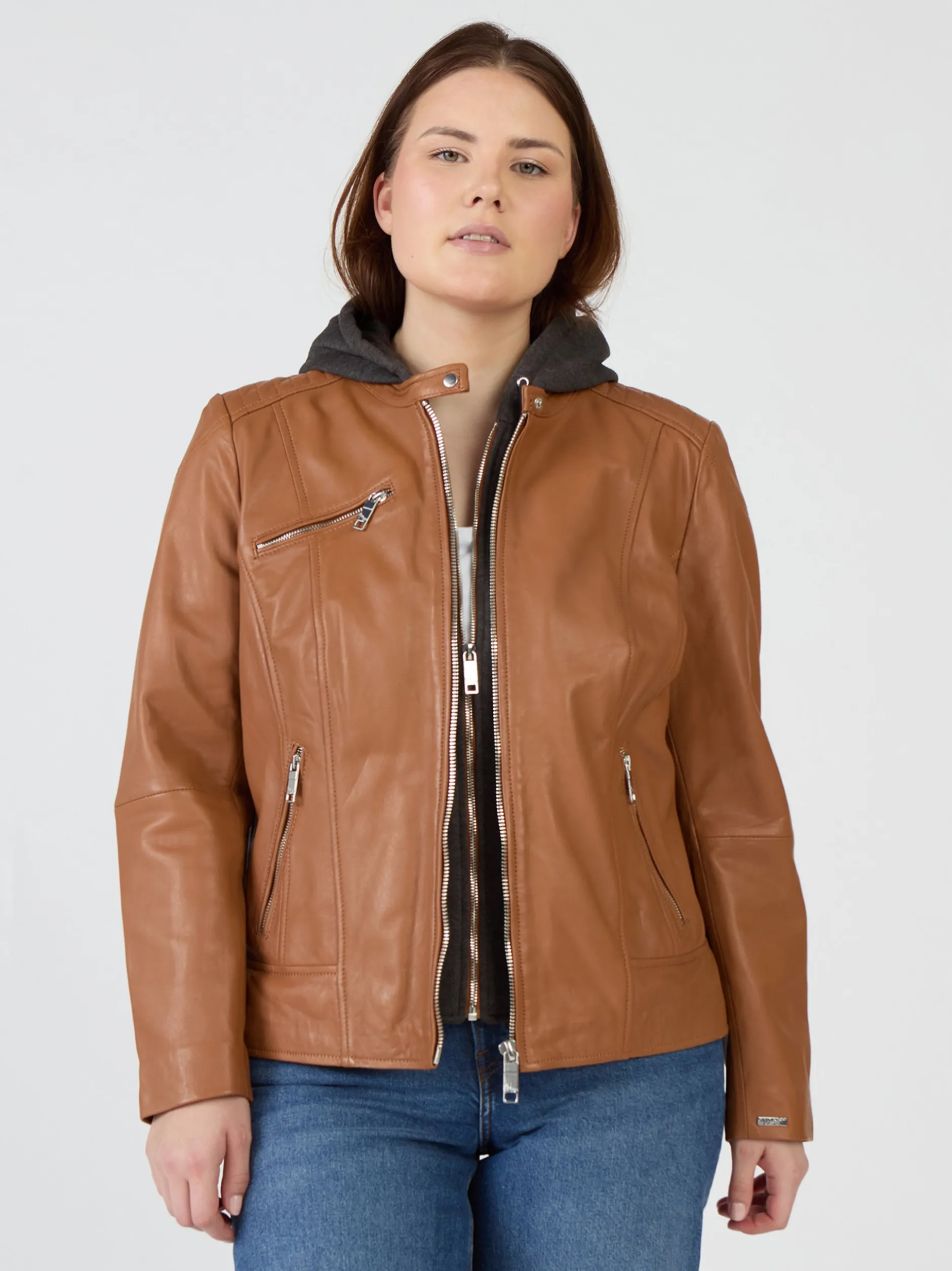 Maze Damen Lederjacke in cognac