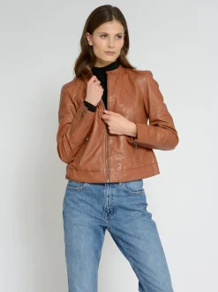 Maze Damen Lederjacke in cognac