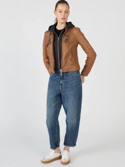 Maze Damen Lederjacke in cognac