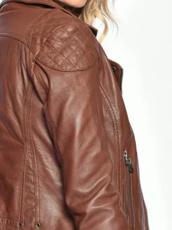 Maze Damen Lederjacke in cognac