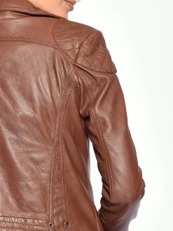 Maze Damen Lederjacke in cognac
