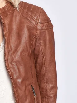 Maze Damen Lederjacke in cognac