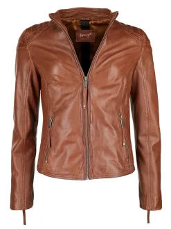 Maze Damen Lederjacke in cognac