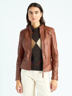 Maze Damen Lederjacke in cognac