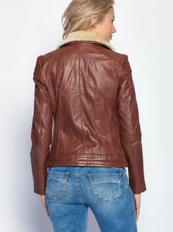 Maze Damen Lederjacke in cognac