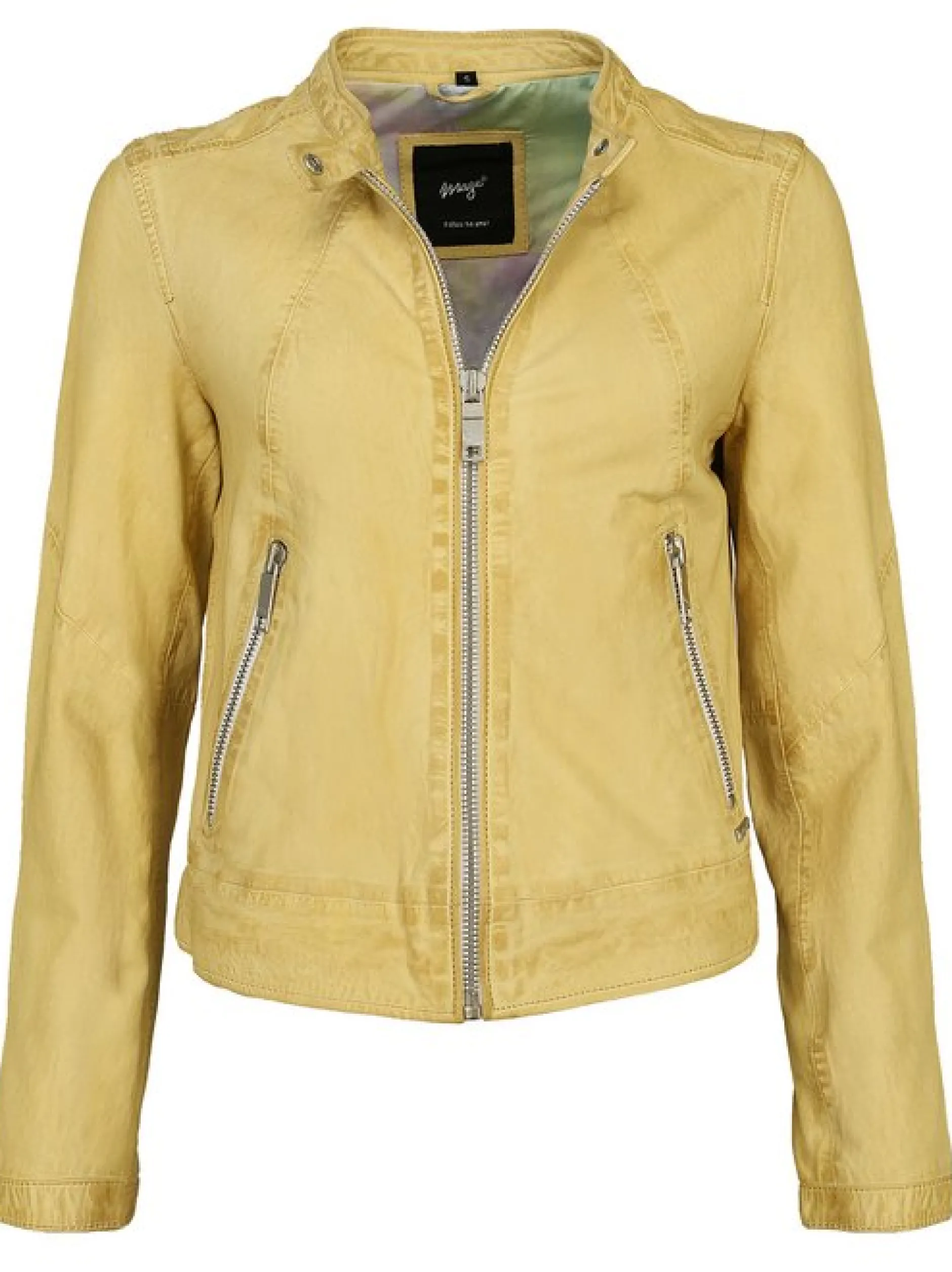 Maze Damen Lederjacke in gelb