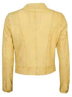 Maze Damen Lederjacke in gelb