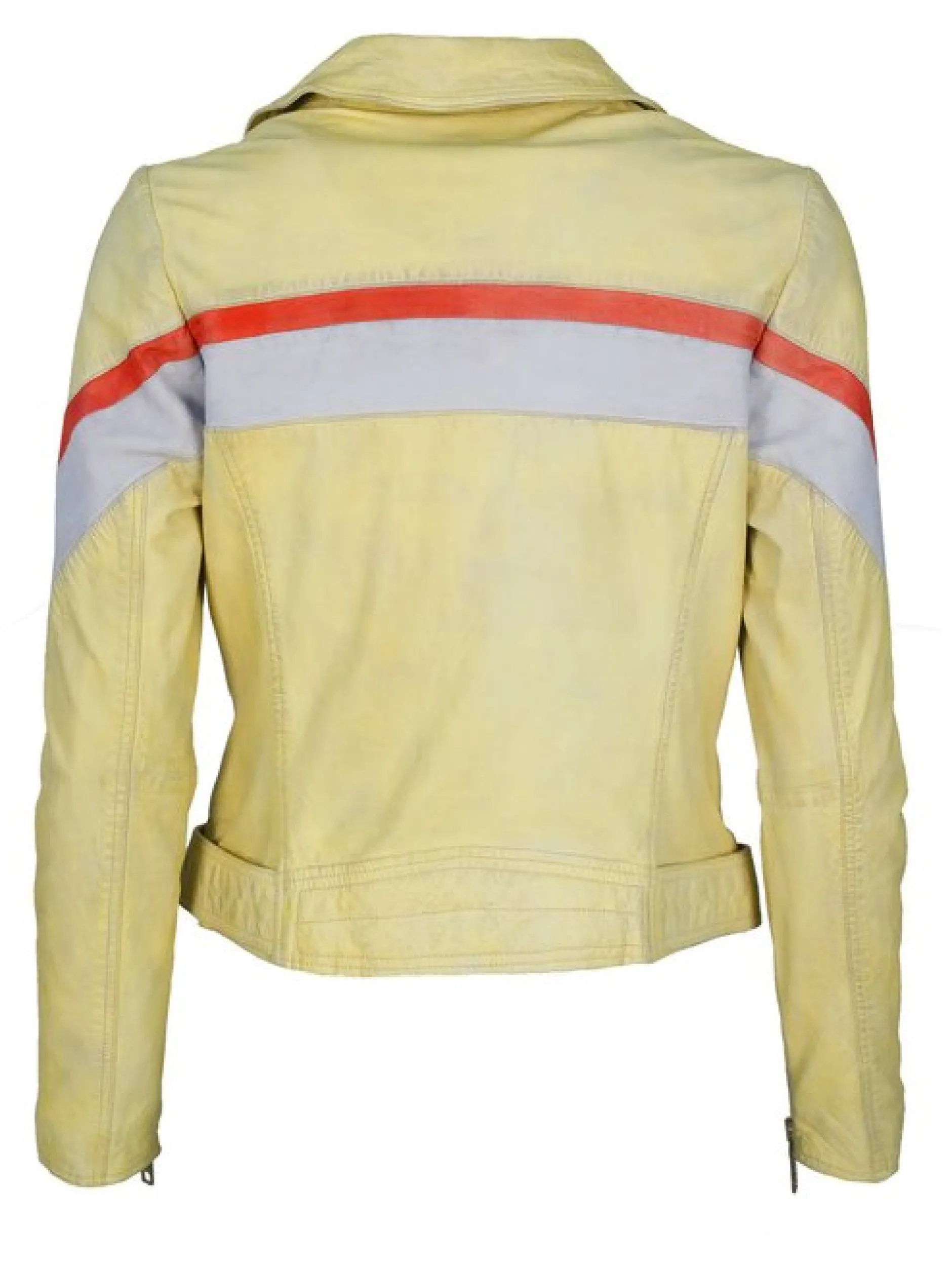 Maze Damen Lederjacke in gelb