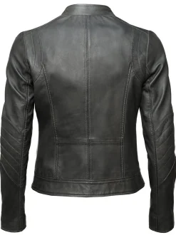 Maze Damen Lederjacke in grau