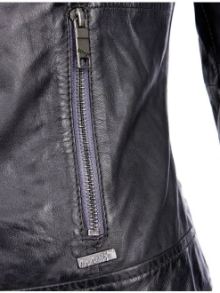 Maze Damen Lederjacke in grau
