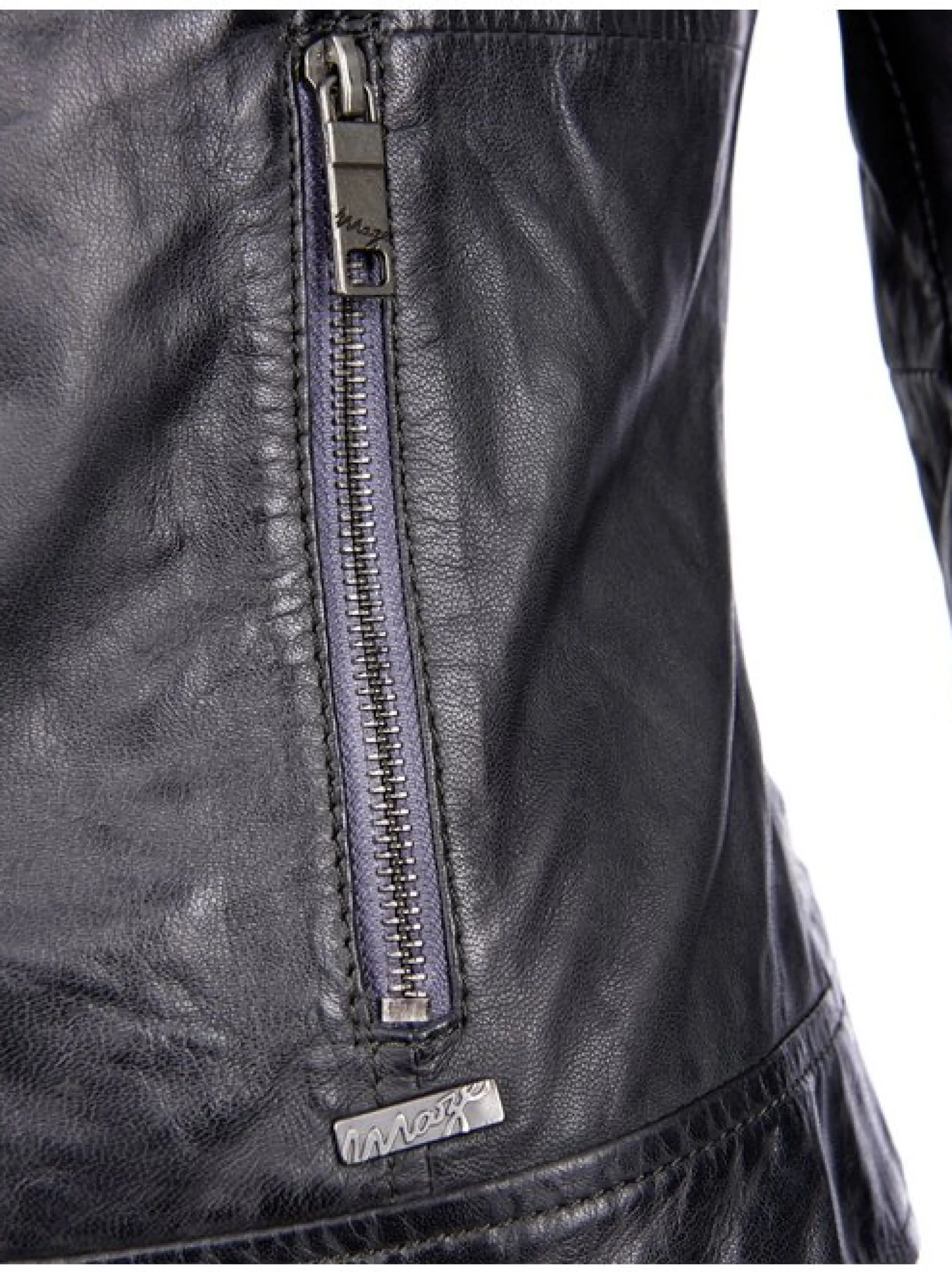 Maze Damen Lederjacke in grau