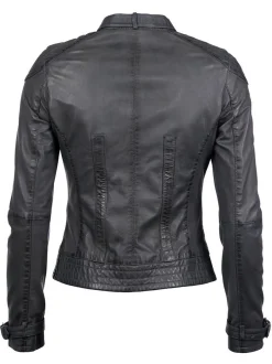 Maze Damen Lederjacke in grau
