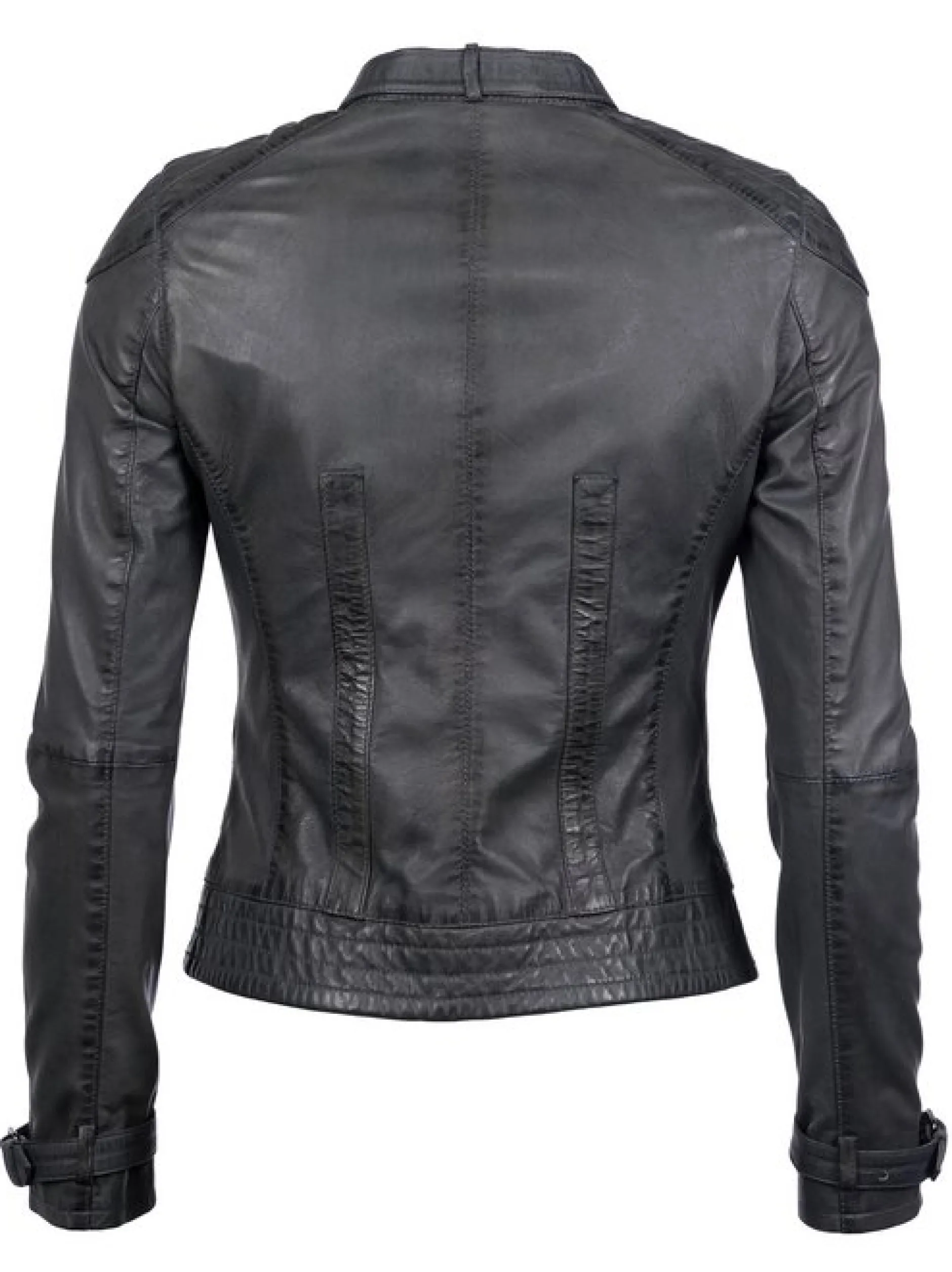 Maze Damen Lederjacke in grau